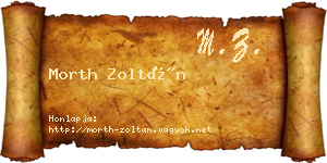 Morth Zoltán névjegykártya